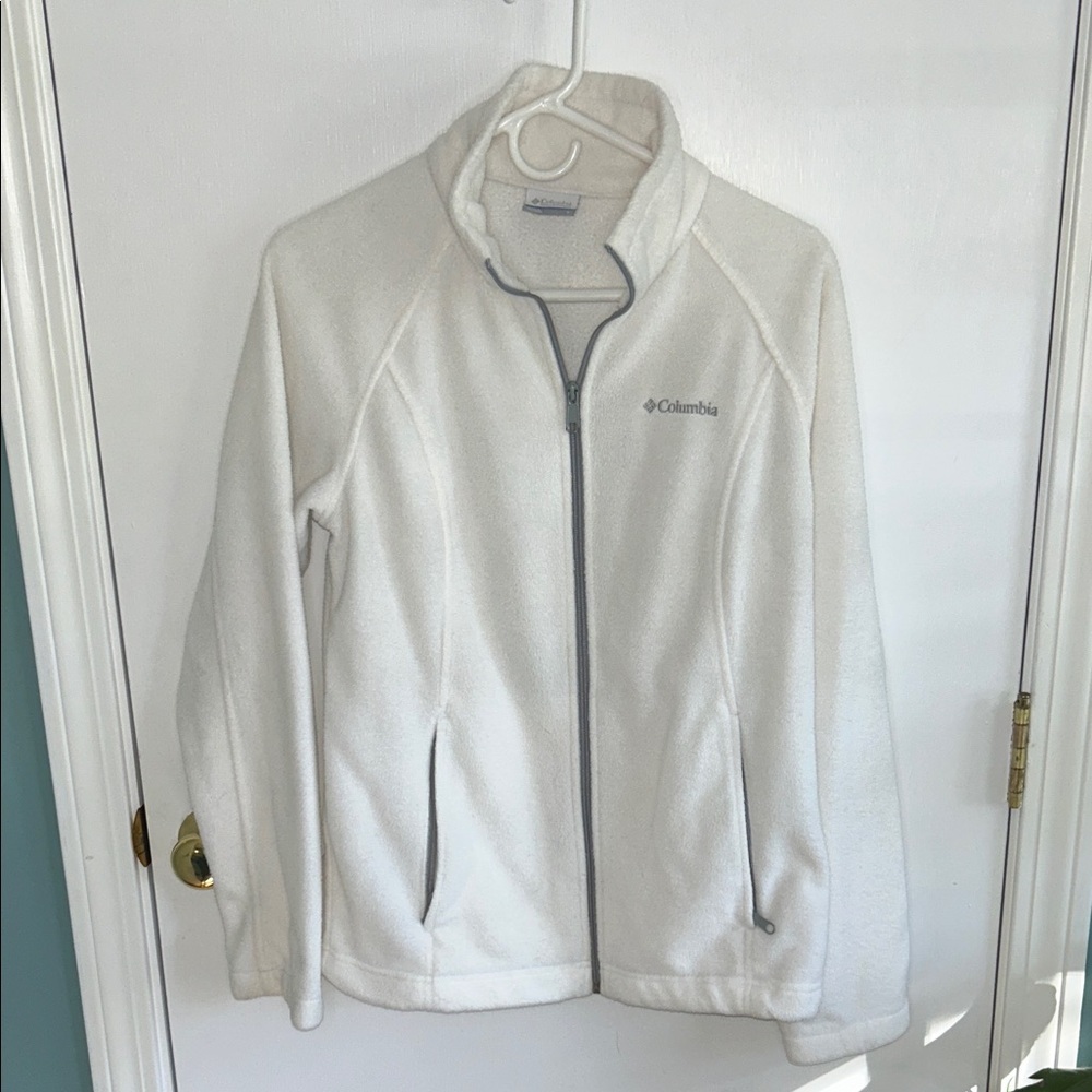 Columbia White Fleece Jacket size large - Picture 4 of 7